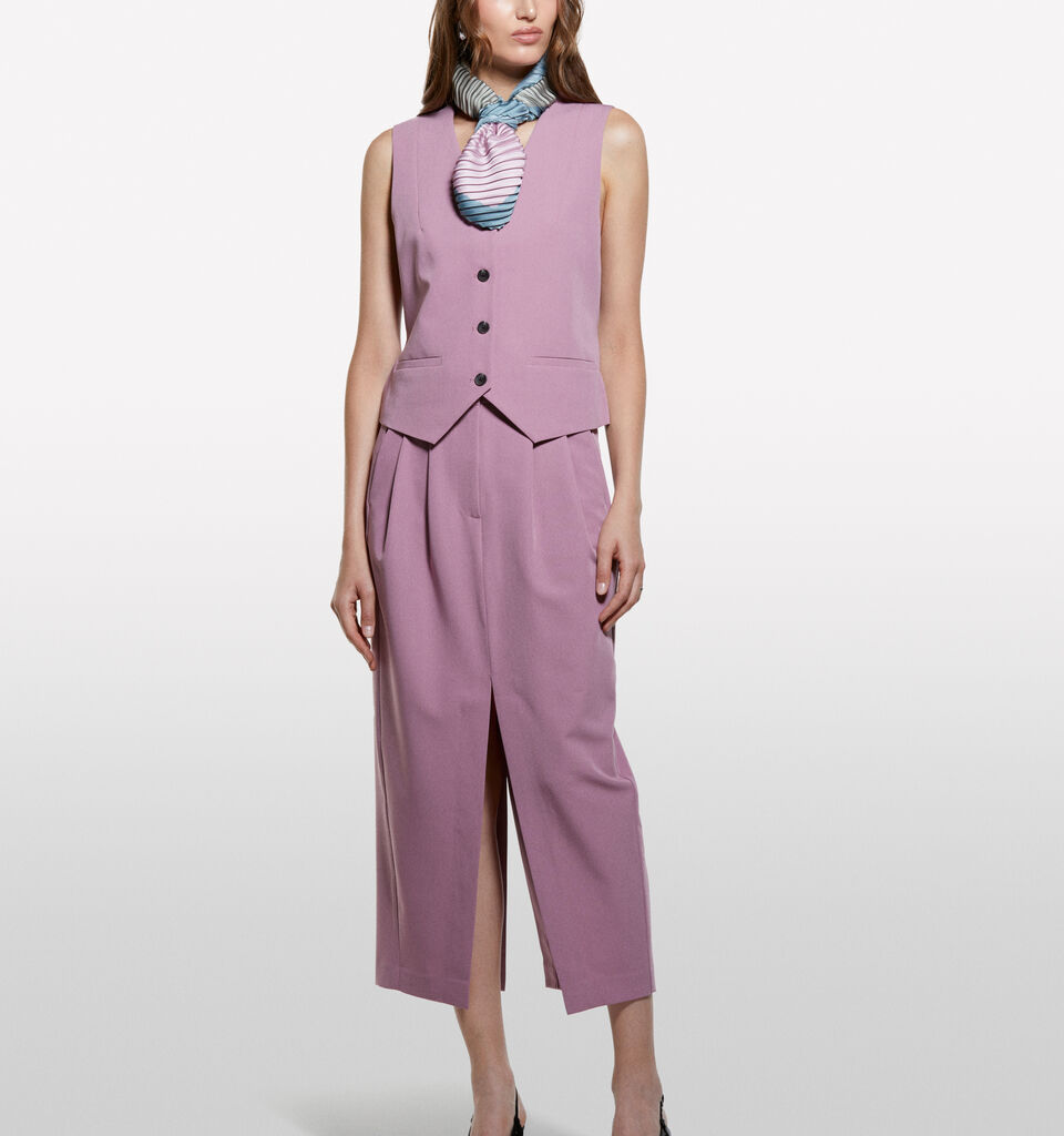 Mauve slim fit vest - women's vests and sleeveless jackets - Lilac | Sisley image number 1